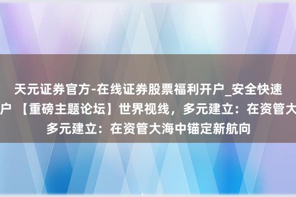 天元证券官方-在线证券股票福利开户_安全快速配资杠杆在线开户 【重磅主题论坛】世界视线,多元建立:在资管大海中锚定新航向