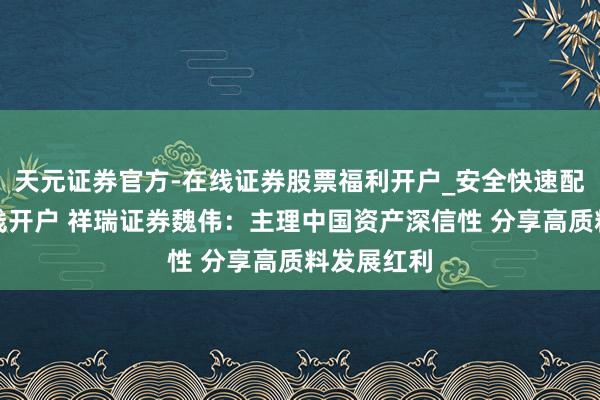 天元证券官方-在线证券股票福利开户_安全快速配资杠杆在线开户 祥瑞证券魏伟:主理中国资产深信性 分享高质料发展红利