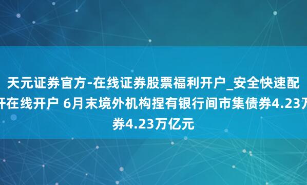天元证券官方-在线证券股票福利开户_安全快速配资杠杆在线开户 6月末境外机构捏有银行间市集债券4.23万亿元