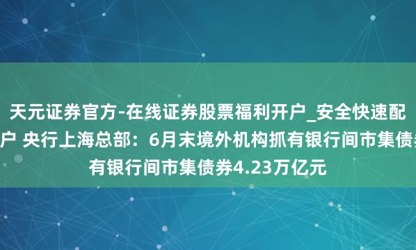 天元证券官方-在线证券股票福利开户_安全快速配资杠杆在线开户 央行上海总部：6月末境外机构抓有银行间市集债券4.23万亿元