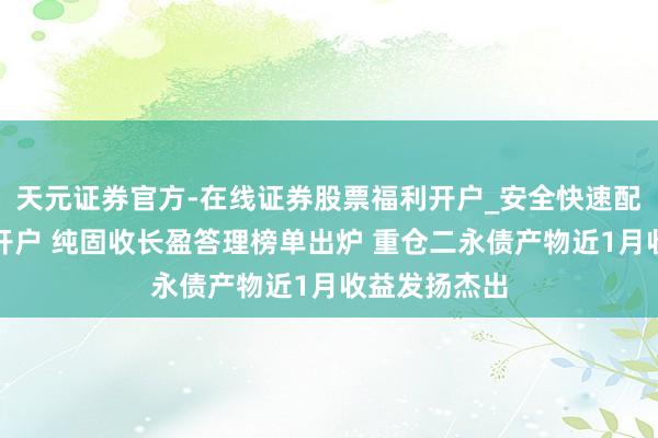 天元证券官方-在线证券股票福利开户_安全快速配资杠杆在线开户 纯固收长盈答理榜单出炉 重仓二永债产物近1月收益发扬杰出