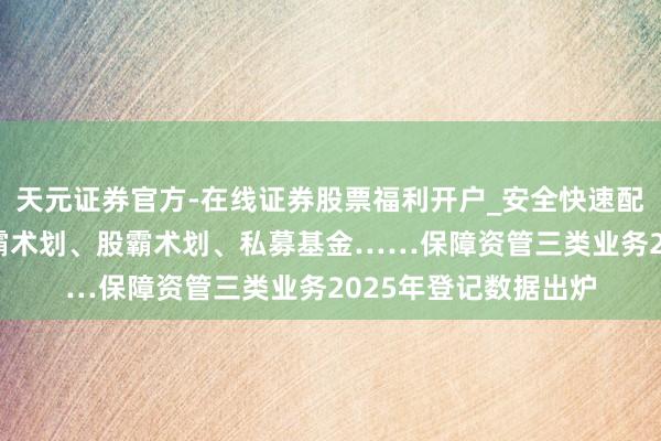 天元证券官方-在线证券股票福利开户_安全快速配资杠杆在线开户 债霸术划、股霸术划、私募基金……保障资管三类业务2025年登记数据出炉